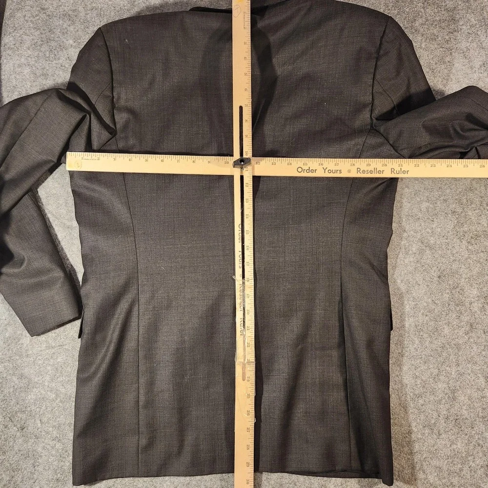 BOSS Hugo Boss Blazer Sport Coat Mens 40L Charcoal The‎ Jam75 Sharp3 Made USA